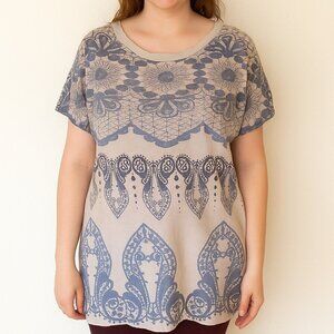 3.1 Phillip Lim Silk & Cotton Patterned Tunic Blouse